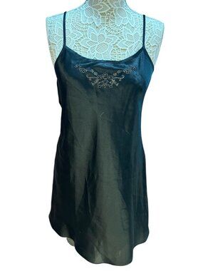 Vintage Morgan Taylor Black Satin Slip Dress